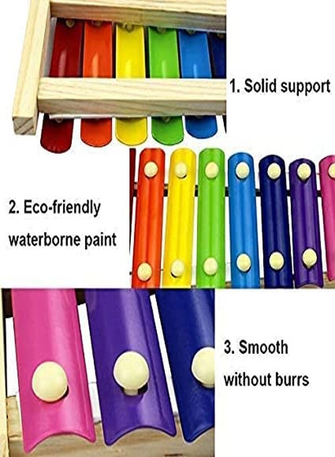 Shopfleet Guitar Shaped Wooden Xylophone 8 Notes (Big Size) Musical Sound Instrument Toy (Multicolor) - Image 4